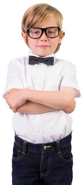 Confident Caucasian Schoolboy in Glasses on Transparent Background - Download Free Stock Videos Pikwizard.com