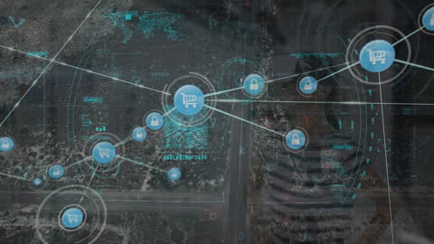 Digital Network Connection Icons Overlaying World Map
