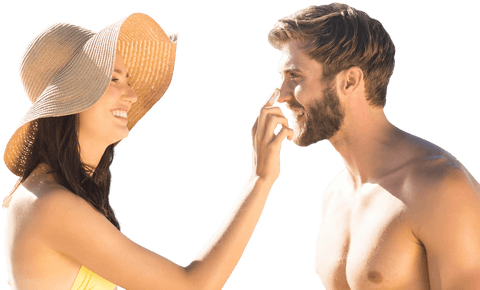 transparent image of happy couple applying sunblock on vacation - Download Free Stock Videos Pikwizard.com
