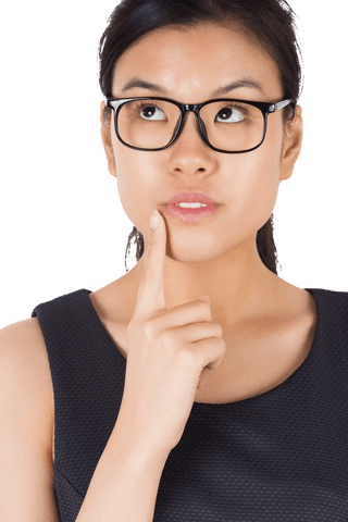 asian businesswoman thinking gesture transparent background - Download Free Stock Videos Pikwizard.com