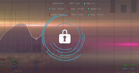 Digital Security in Finance with Virtual Lock Interface - Download Free Stock Images Pikwizard.com