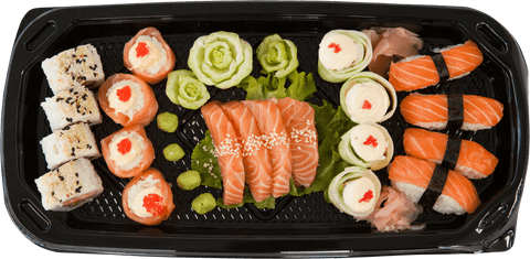 Assorted Fresh Sushi with Transparent Platter Background - Download Free Stock Videos Pikwizard.com