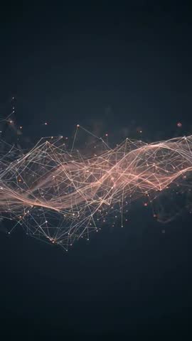 Rippling Glowing Mesh Network Vertical Video Abstract Neon Wireframe Wave Animation