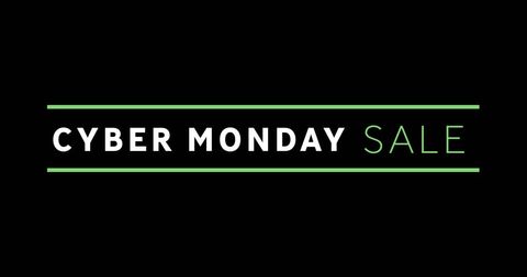 Cyber Monday Sale: Bright Green and White Text on Black Background - Download Free Stock Images Pikwizard.com