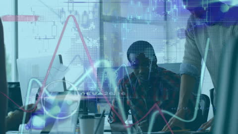 Digital Interface and Data Visualization in Modern Workspace