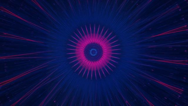 Dynamic Neon Spiky Circle with Digital Pulsating Burst