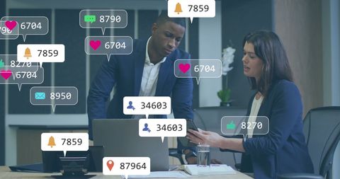 Diverse Coworkers Analyzing Social Media Engagement Metrics - Download Free Stock Images Pikwizard.com