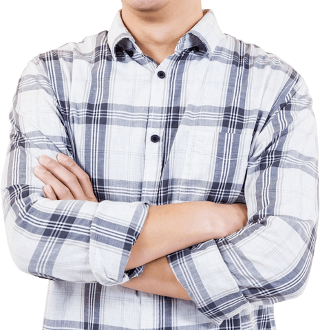 Confident Stance with Plaid Shirt: Transparent Background - Download Free Stock Videos Pikwizard.com
