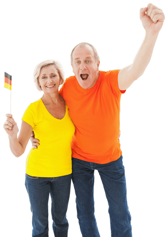 cheerful german couple waving national flag enthusiastically transparent - Download Free Stock Videos Pikwizard.com