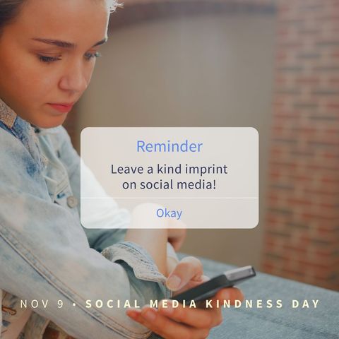 Social Media Kindness Day Awareness with Smartphone User - Download Free Stock Templates Pikwizard.com