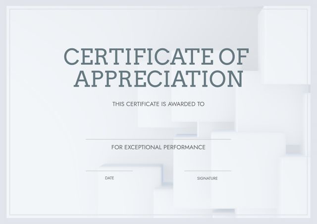 Certificate of Appreciation with Modern Geometric Design - Download Free Stock Templates Pikwizard.com