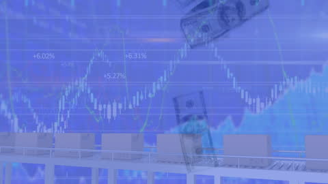 Digital Finance Animation with Currency and Data Overlay