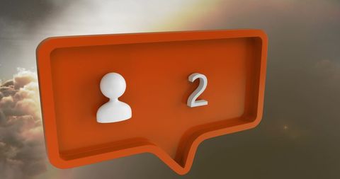 Abstract Social Badge Over Cloudy Sky Background