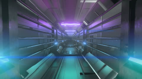 Futuristic Neon Tunnel with Glowing Lights Animation