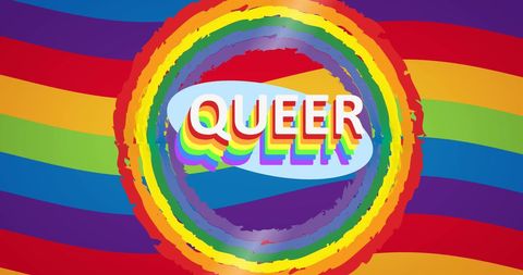 Vibrant Queer Pride Rainbow Graphic Design