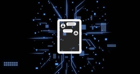AI Data Processing with Chat Bot and Digital Circuit Background - Download Free Stock Images Pikwizard.com