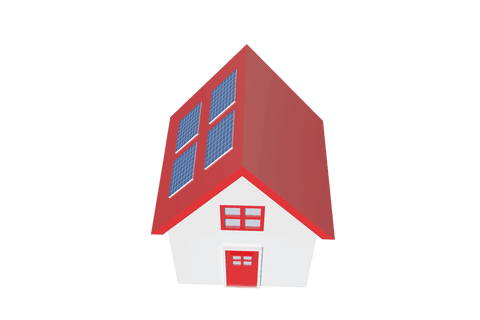 Transparent Illustration of Red Roof House with Solar Panels - Download Free Stock Videos Pikwizard.com