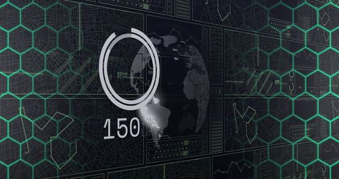 Futuristic Digital Interface with Data Patterns and Global Visualizations - Download Free Stock Images Pikwizard.com