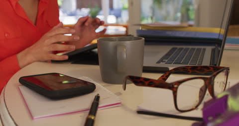 Remote Work with Tablet and Coffee