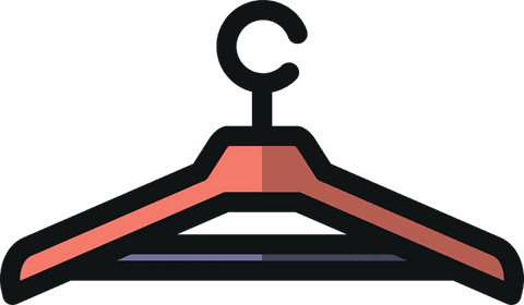 Modern red and blue hanger illustration on transparent background