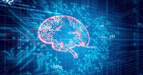 Glowing Digital Brain Symbolizing AI and Technology - Download Free Stock Images Pikwizard.com