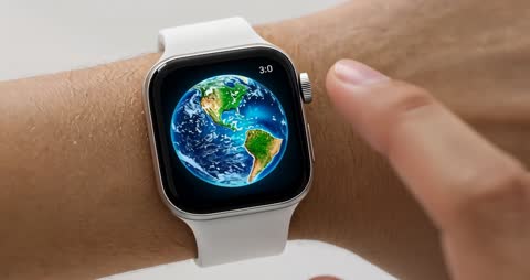 Tapping Interactive Smartwatch Display Earth Room