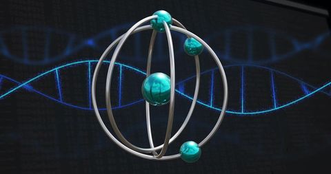 Futuristic Molecular Structure with DNA Helix and Data Visualization - Download Free Stock Images Pikwizard.com