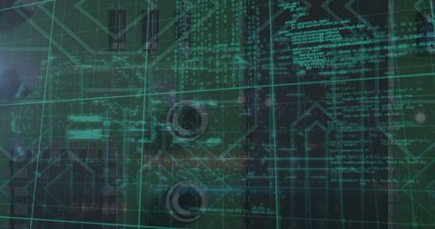 Holographic Coding Interface with Grid Pattern - Download Free Stock Images Pikwizard.com