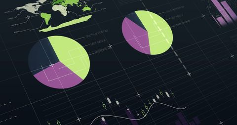 Financial Data Visualization with Graphs and Global Map - Download Free Stock Images Pikwizard.com