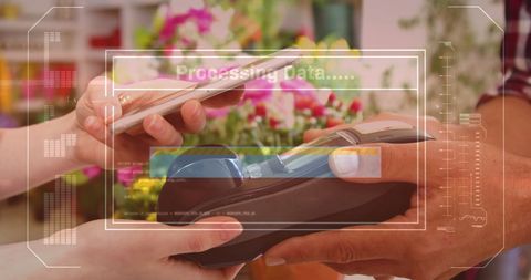 contactless payment with mobile phone and digital overlay - Download Free Stock Images Pikwizard.com