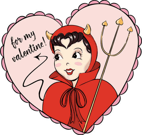 transparent background female devil valentine heart illustration - Download Free Stock Videos Pikwizard.com