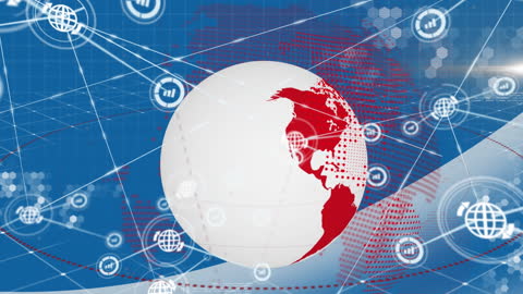 Global Network Connections in Abstract Digital Background