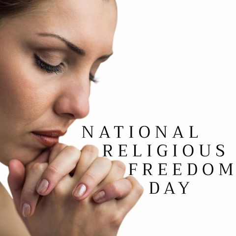 contemplative woman honoring national religious freedom day - Download Free Stock Templates Pikwizard.com
