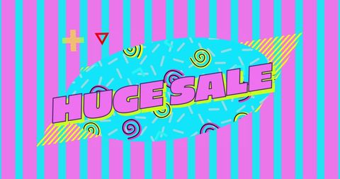Retro Aesthetic Huge Sale Banner Design with 90s Vibe