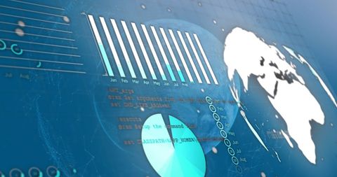 Modern Financial Digital Data Processing over Global Map - Download Free Stock Images Pikwizard.com