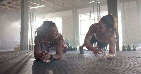 Women Planking Together During Intense Fitness Session - Download Free Stock Images Pikwizard.com