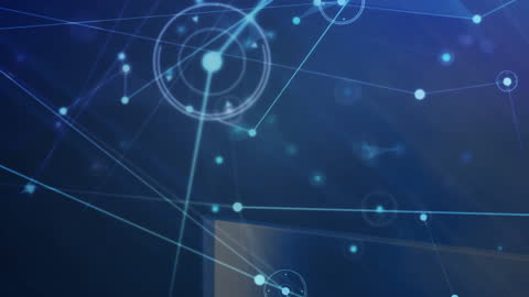 Digital Network Connectivity and Data Flow Animation