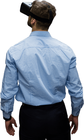 Transparent View of Leader in VR Experimenting Emerging Technology - Download Free Stock Videos Pikwizard.com