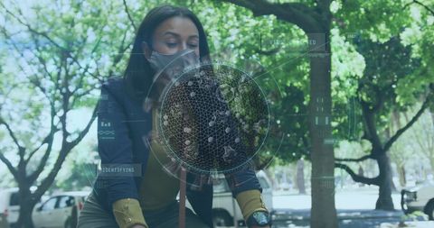 Augmented Reality COVID-19 Analysis Over Biking Woman