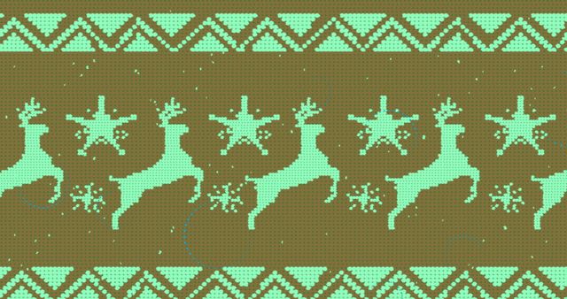 Festive Reindeer Pattern on Green Fabric Background - Download Free Stock Images Pikwizard.com