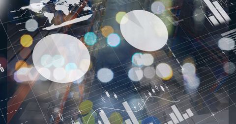 Warehouse Operations Amid Global Financial Analysis Overlay - Download Free Stock Images Pikwizard.com