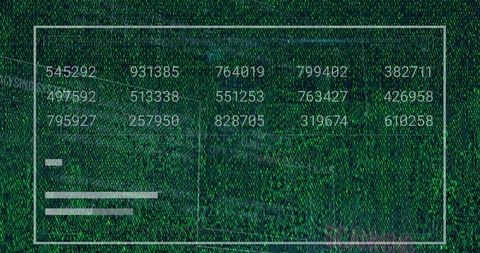 Futuristic data processing with numeric code and statistics