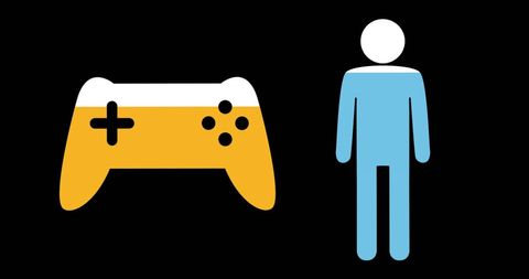 Bright Game Controller Icon with Gamer Avatar on Black Background - Download Free Stock Images Pikwizard.com