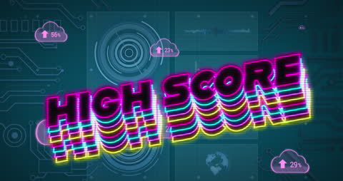 Colorful Retro High Score and Data Graphics