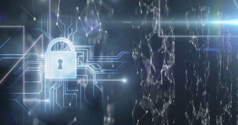 Cybersecurity Lock with Digital Data Connections - Download Free Stock Images Pikwizard.com