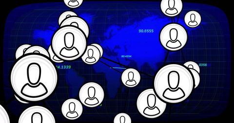 Global network and data visualization concept