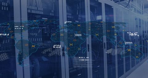 Global Cyber Security in Network Server Room - Download Free Stock Images Pikwizard.com
