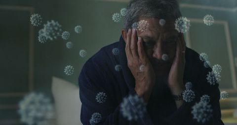 Senior Man Struggling with Stress Amid COVID-19 Pandemic