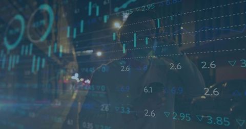 Urban nightlife and financial analytics conceptual blend