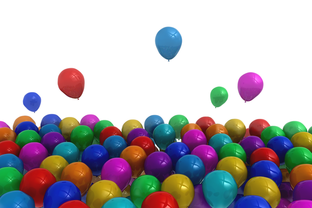 Multicolored Balloons with Transparent Background Vector Illustration - Download Free Stock Videos Pikwizard.com